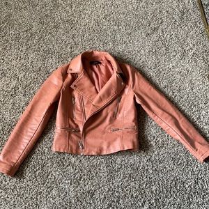 Faux Leather Jacket Dusty Pink